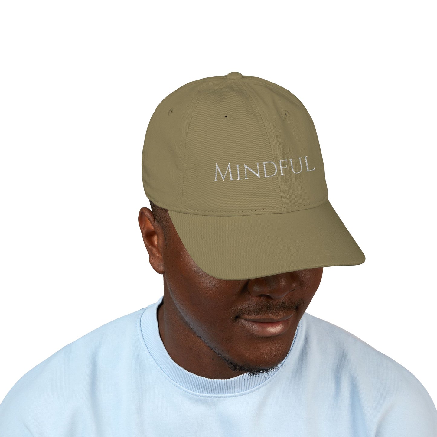 "Mindful" Minimalist Embroidered Organic Dad Hat