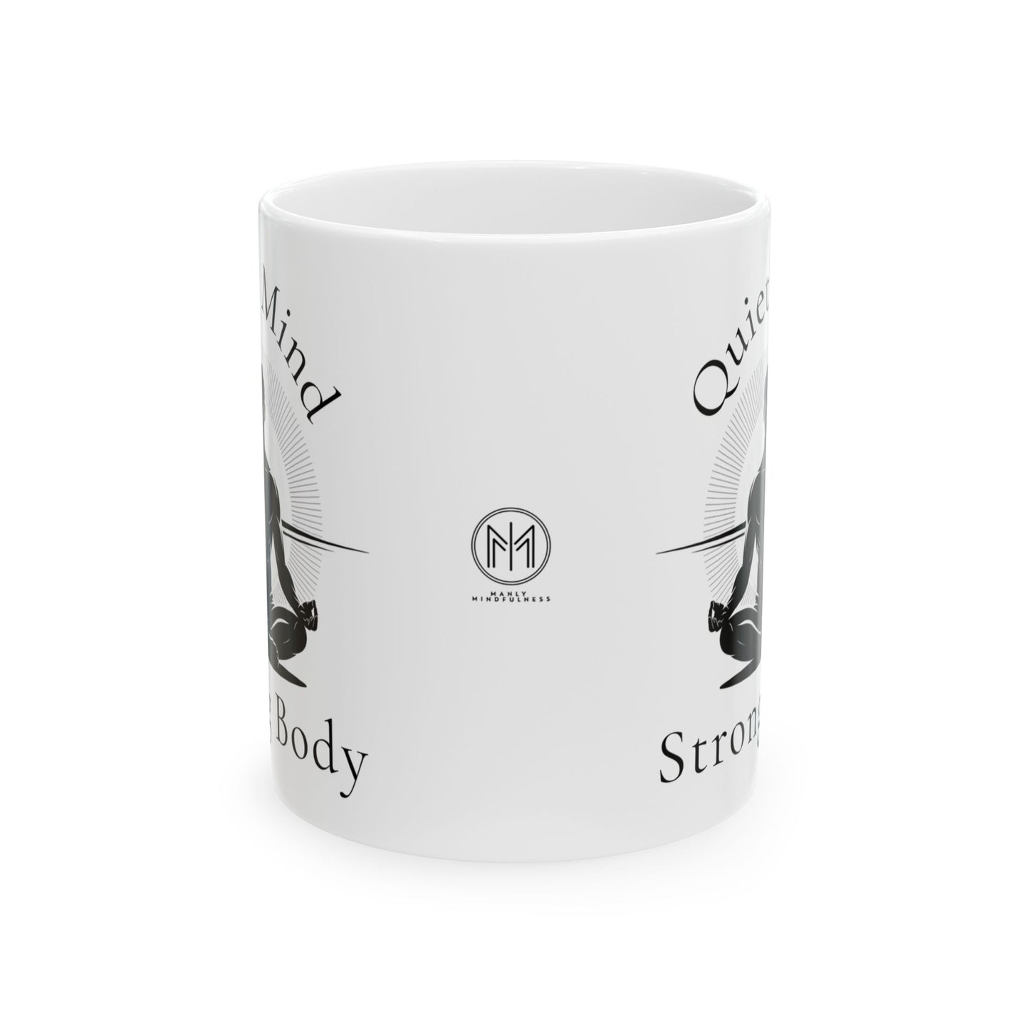 "Quiet Mind, Strong Body" Mindful Balance Ceramic Coffee Mug