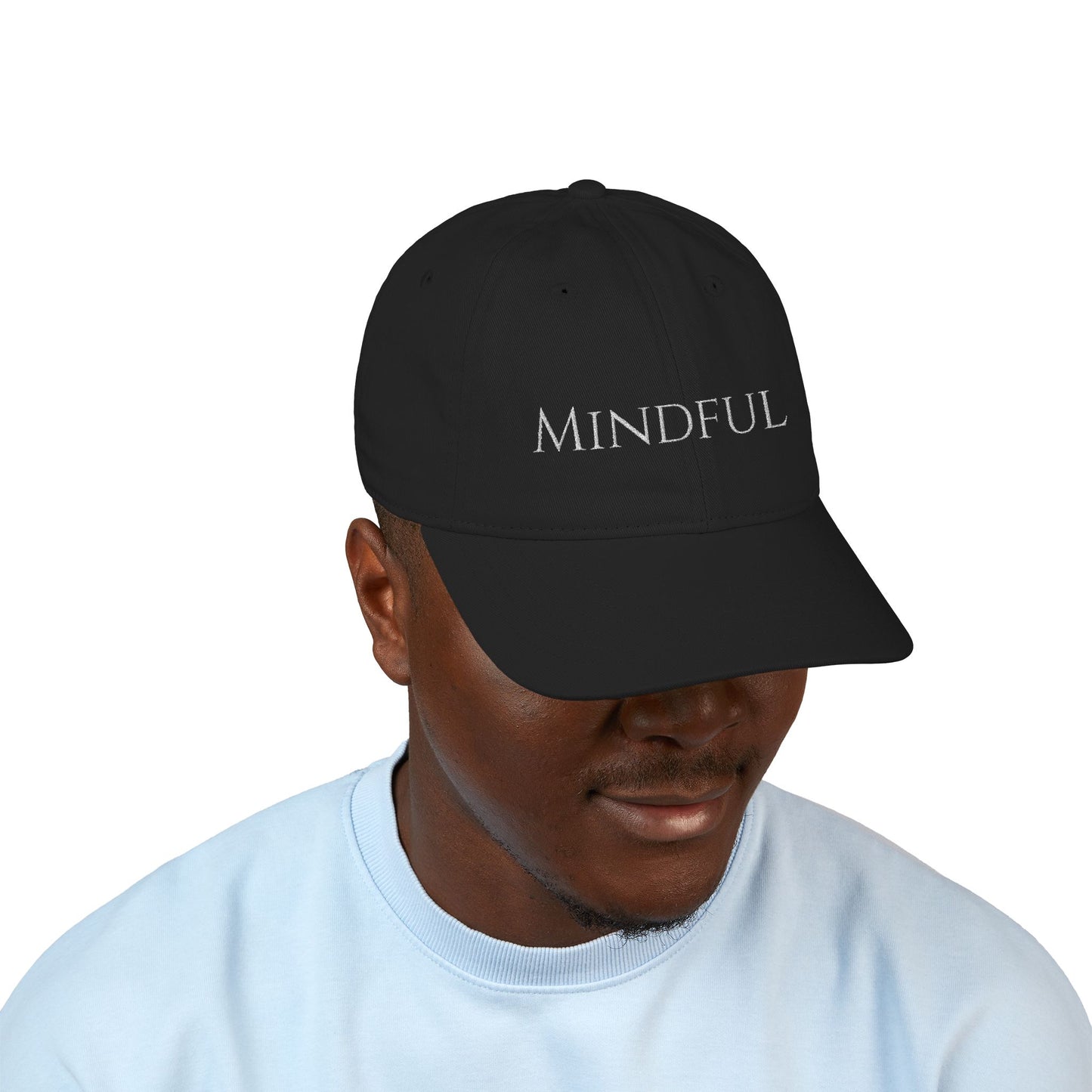 "Mindful" Minimalist Embroidered Organic Dad Hat