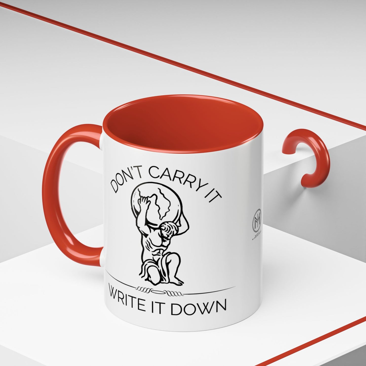 “Don’t Carry It, Write It Down” - Stoic Atlas Mug for Men Who Journal