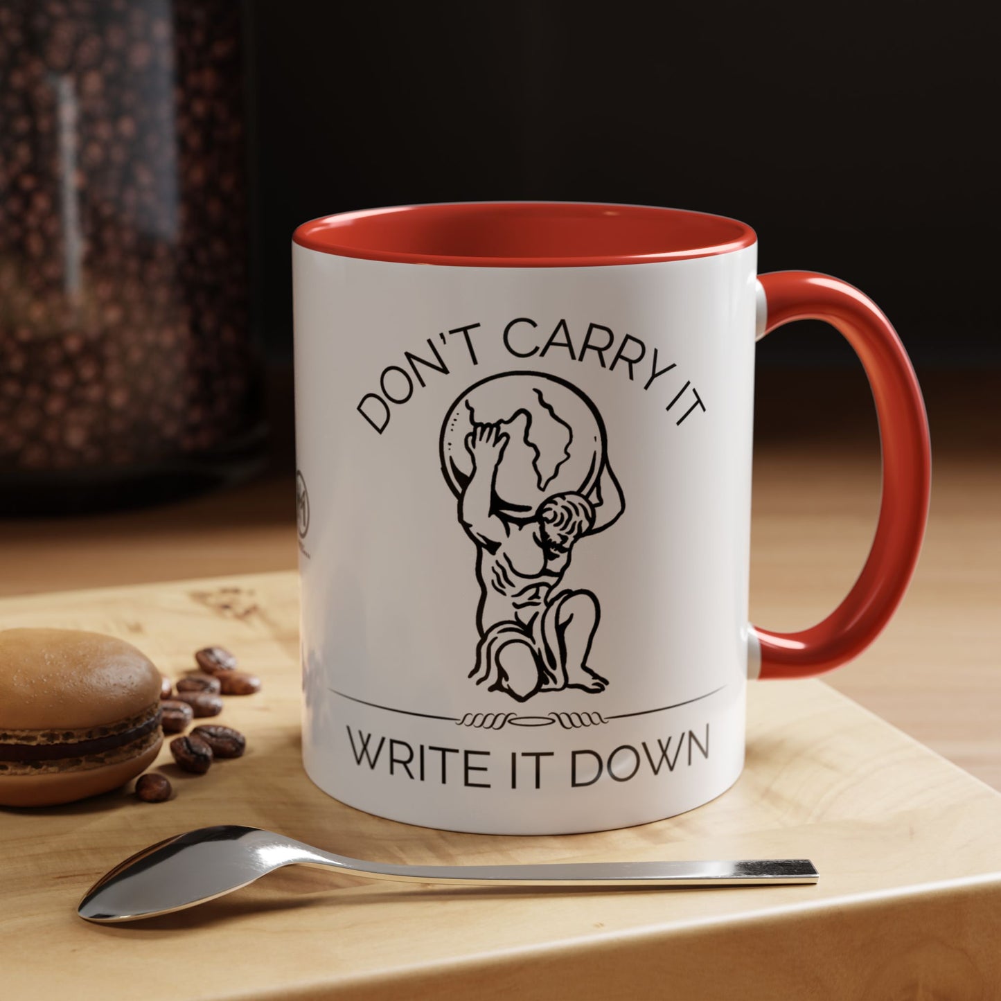 “Don’t Carry It, Write It Down” - Stoic Atlas Mug for Men Who Journal