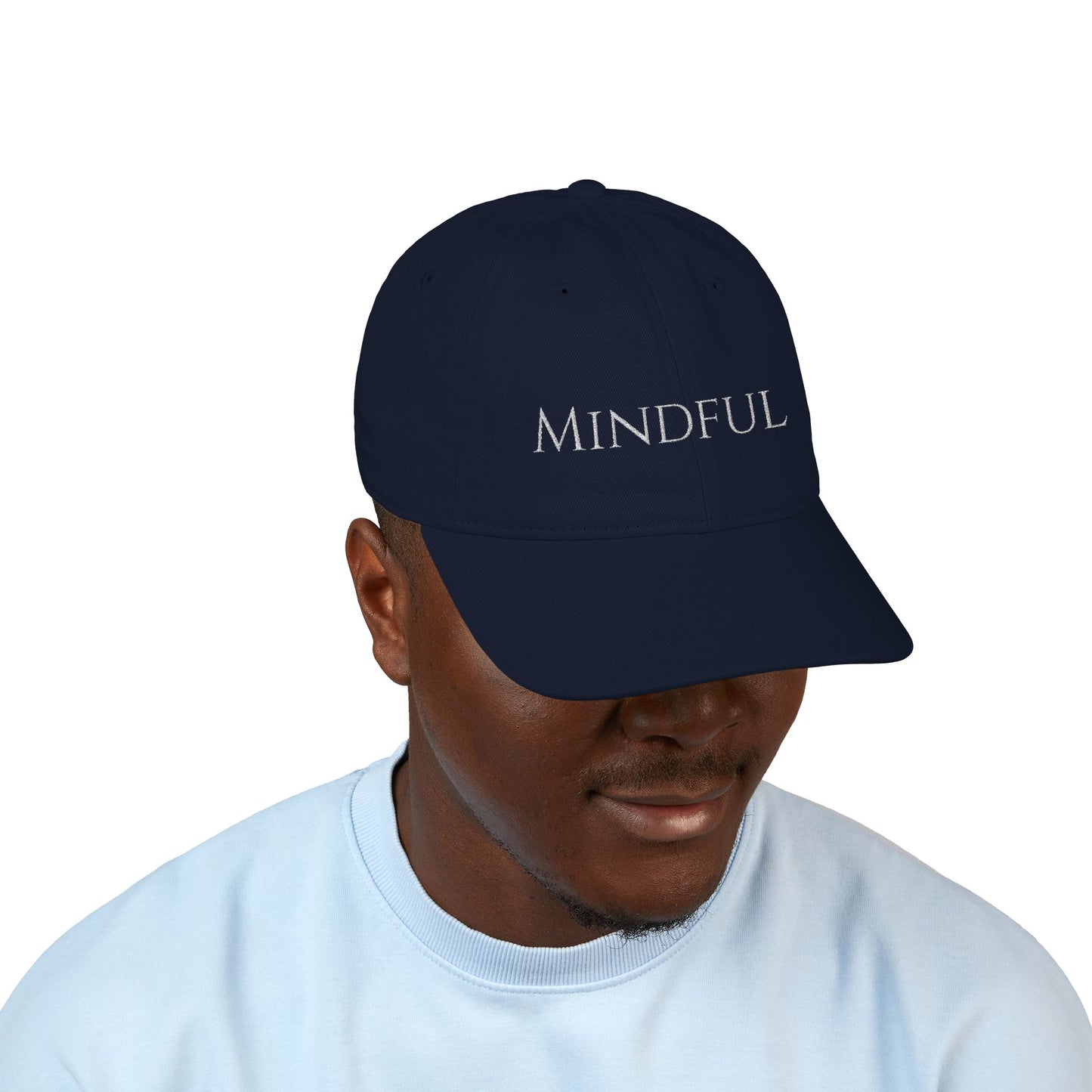"Mindful" Minimalist Embroidered Organic Dad Hat