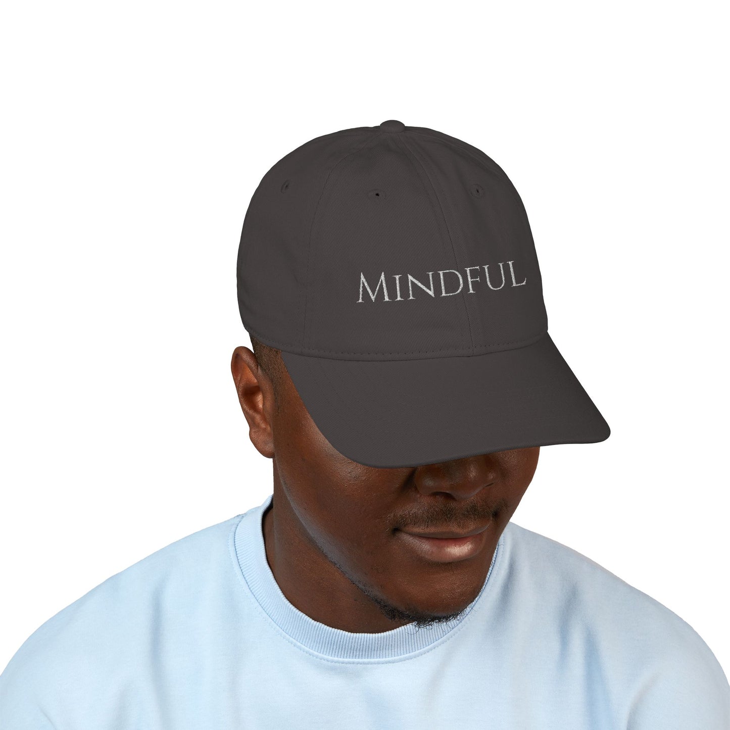 "Mindful" Minimalist Embroidered Organic Dad Hat