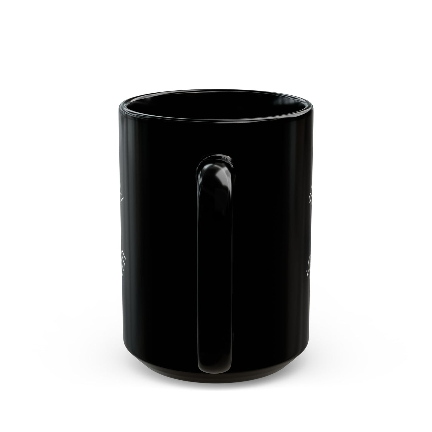 “Strong Mind, Quiet Mouth” - Minimalist Flame Emblem Matte Black Mug