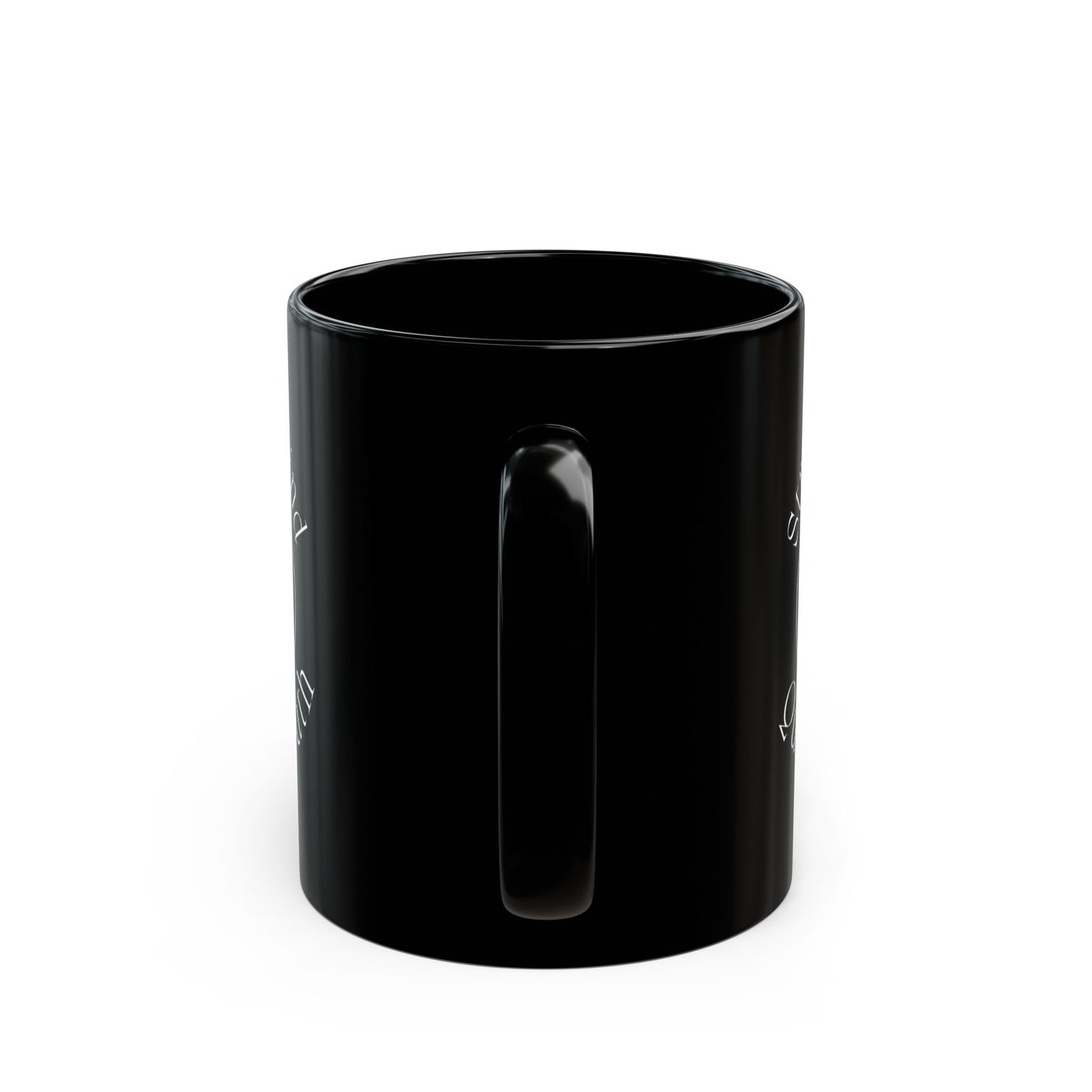 “Strong Mind, Quiet Mouth” - Minimalist Flame Emblem Matte Black Mug