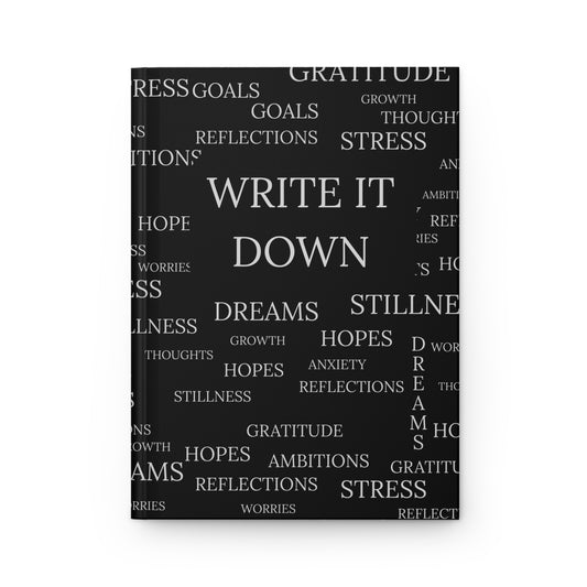 "Write It Down" Hardcover Journal for Goal Setting and Reflection - Blank Lined Journal